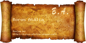 Boros Atália névjegykártya