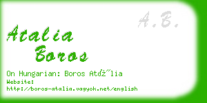 atalia boros business card